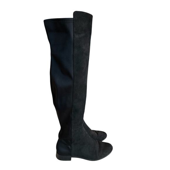 J.Crew Black Over-the-Knee Stretch Suede Flat Riding Boots Women’s Size 11 - Picture 5 of 12